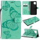 For Samsung Galaxy A42 5G 3D Butterflies Embossing Pattern Horizontal Flip Leather Case with Holder & Card Slot & Wallet(Green) - 1