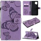 For Samsung Galaxy A42 5G 3D Butterflies Embossing Pattern Horizontal Flip Leather Case with Holder & Card Slot & Wallet(Purple) - 1