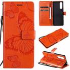 For Sony Xperia5 II 3D Butterflies Embossing Pattern Horizontal Flip Leather Case with Holder & Card Slot & Wallet(Orange) - 1