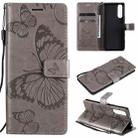 For Sony Xperia5 II 3D Butterflies Embossing Pattern Horizontal Flip Leather Case with Holder & Card Slot & Wallet(Grey) - 1