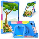 For Samsung Galaxy Tab A7 10.4 (2020) T500 / T505 Contrast Color Shockproof Robot Silicone + PC Case with Wristband Holder(Camouflage + Blue) - 1