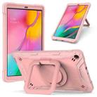 For Samsung Galaxy Tab A10.1 (2019) T510 Contrast Color Shockproof Robot Silicone + PC Case with Wristband Holder(Rose Gold) - 1