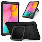 For Samsung Galaxy Tab A10.1 (2019) T510 Contrast Color Shockproof Robot Silicone + PC Case with Wristband Holder(Black) - 1