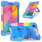 For Samsung Galaxy Tab A 8.0 (2019) T290 Contrast Color Shockproof Robot Silicone + PC Case with Wristband Holder(Camouflage + Blue) - 1