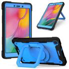 For Samsung Galaxy Tab A 8.0 (2019) T290 Contrast Color Shockproof Robot Silicone + PC Case with Wristband Holder(Black + Blue) - 1