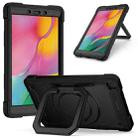 For Samsung Galaxy Tab A 8.0 (2019) T290 Contrast Color Shockproof Robot Silicone + PC Case with Wristband Holder(Black) - 1