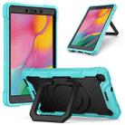 For Samsung Galaxy Tab A 8.0 (2019) T290 Contrast Color Shockproof Robot Silicone + PC Case with Wristband Holder(Mint Green + Black) - 1