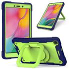 For Samsung Galaxy Tab A 8.0 (2019) T290 Contrast Color Shockproof Robot Silicone + PC Case with Wristband Holder(Navy Blue + Yellow-green) - 1