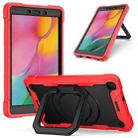 For Samsung Galaxy Tab A 8.0 (2019) T290 Contrast Color Shockproof Robot Silicone + PC Case with Wristband Holder(Red + Black) - 1