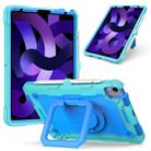 Contrast Color Shockproof Robot Silicone + PC Case with Wristband Holder For iPad Air 2022 / 2020 10.9(Mint Green + Blue) - 1