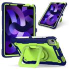 Contrast Color Shockproof Robot Silicone + PC Case with Wristband Holder For iPad Air 2022 / 2020 10.9(Navy Blue + Yellow-green) - 1
