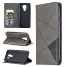 For Huawei Mate 30 Lite Rhombus Texture Horizontal Flip Magnetic Leather Case with Holder & Card Slots(Grey) - 1