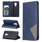 For Huawei Mate 30 Lite Rhombus Texture Horizontal Flip Magnetic Leather Case with Holder & Card Slots(Blue) - 1