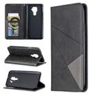 For Huawei Mate 30 Lite Rhombus Texture Horizontal Flip Magnetic Leather Case with Holder & Card Slots(Black) - 1