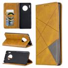 For Huawei Mate 30 Pro Rhombus Texture Horizontal Flip Magnetic Leather Case with Holder & Card Slots(Yellow) - 1