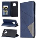 For Huawei Mate 30 Pro Rhombus Texture Horizontal Flip Magnetic Leather Case with Holder & Card Slots(Blue) - 1