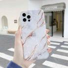 For iPhone 11 Shell Texture Marble Half Edging TPU Protective Case (White) - 1