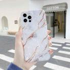 For iPhone 11 Pro Max Shell Texture Marble Half Edging TPU Protective Case (White) - 1