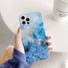 For iPhone 12 / 12 Pro Shell Texture Marble Half Edging TPU Protective Case(Blue) - 1