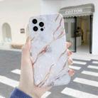 For iPhone 12 Pro Max Shell Texture Marble Half Edging TPU Protective Case(White) - 1