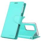 For Samsung Galaxy S21 Ultra 5G GOOSPERY Bravo Diary Crazy Horse Texture Horizontal Flip Leather Case With Bracket & Card Slot & Wallet(Mint Green) - 1