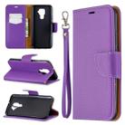 For Huawei Mate 30 Lite Litchi Texture Pure Color Horizontal Flip PU Leather Case with Holder & Card Slots & Wallet & Lanyard(Purple) - 1