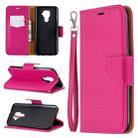 For Huawei Mate 30 Lite Litchi Texture Pure Color Horizontal Flip PU Leather Case with Holder & Card Slots & Wallet & Lanyard(Rose Red) - 1