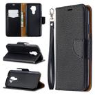 For Huawei Mate 30 Lite Litchi Texture Pure Color Horizontal Flip PU Leather Case with Holder & Card Slots & Wallet & Lanyard(Black) - 1