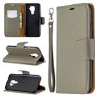 For Huawei Mate 30 Lite Litchi Texture Pure Color Horizontal Flip PU Leather Case with Holder & Card Slots & Wallet & Lanyard(Grey) - 1