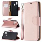 For Galaxy A10s Litchi Texture Pure Color Horizontal Flip PU Leather Case with Holder & Card Slots & Wallet & Lanyard(Rose Gold) - 1