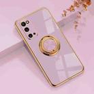 For Samsung Galaxy S20 6D Electroplating Full Coverage Silicone Protective Case with Magnetic Ring Holder(Light Purple) - 1