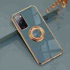 For Samsung Galaxy S20 FE 6D Electroplating Full Coverage Silicone Protective Case with Magnetic Ring Holder(Grandma Ash) - 1