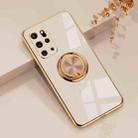For Samsung Galaxy S20 Plus 6D Electroplating Full Coverage Silicone Protective Case with Magnetic Ring Holder(Light Pink) - 1