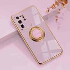 For Samsung Galaxy S20 Uitra 6D Electroplating Full Coverage Silicone Protective Case with Magnetic Ring Holder(Light Purple) - 1