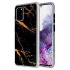 For Samsung Galaxy S20 Coloured Glaze Marble TPU + PC Protective Case(Black) - 1