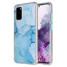 For Samsung Galaxy S20 Coloured Glaze Marble TPU + PC Protective Case(Blue) - 1