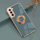 For Samsung Galaxy S21 5G 6D Electroplating Full Coverage Silicone Protective Case with Magnetic Ring Holder(Grandma Ash) - 1