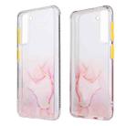 For Samsung Galaxy S21 5G Marble Texture TPU + PC Protective Case(White Pink) - 1