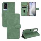 For vivo X60 5G Solid Color Skin Feel Magnetic Buckle Horizontal Flip Calf Texture PU Leather Case with Holder & Card Slots & Wallet(Green) - 1