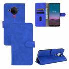 For Nokia 5.4 Solid Color Skin Feel Magnetic Buckle Horizontal Flip Calf Texture PU Leather Case with Holder & Card Slots & Wallet(Blue) - 1
