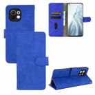 For Xiaomi Mi 11 Solid Color Skin Feel Magnetic Buckle Horizontal Flip Calf Texture PU Leather Case with Holder & Card Slots & Wallet(Blue) - 1