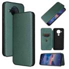 For Nokia 5.4 Carbon Fiber Texture Horizontal Flip TPU + PC + PU Leather Case with Card Slot(Green) - 1