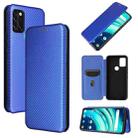 For UMIDIGI A9 Pro Carbon Fiber Texture Horizontal Flip TPU + PC + PU Leather Case with Card Slot(Blue) - 1