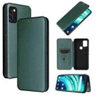 For UMIDIGI A9 Pro Carbon Fiber Texture Horizontal Flip TPU + PC + PU Leather Case with Card Slot(Green) - 1