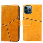 For iPhone 12 Pro Max Geometric Stitching Horizontal Flip TPU + PU Leather Case with Holder & Card Slots & Wallet(Yellow) - 1