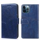 For iPhone 12 Pro Max Geometric Stitching Horizontal Flip TPU + PU Leather Case with Holder & Card Slots & Wallet(Blue) - 1