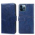 For iPhone 12 Pro Geometric Stitching Horizontal Flip TPU + PU Leather Case with Holder & Card Slots & Wallet(Blue) - 1