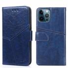 For iPhone 12 mini Geometric Stitching Horizontal Flip TPU + PU Leather Case with Holder & Card Slots & Wallet (Blue) - 1