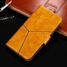 For iPhone 12 Geometric Stitching Horizontal Flip TPU + PU Leather Case with Holder & Card Slots & Wallet(Yellow) - 1