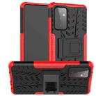 For Samsung Galaxy A72 5G / 4G Tire Texture Shockproof TPU+PC Protective Case with Holder(Red) - 1